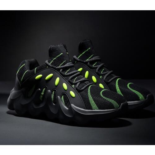 Fashion Casual Shoes Men Trainers Weaving Sneaker Women Breathable Mesh Shoes Lace Up Flats Tide Male Stretch Plus Size 35-48