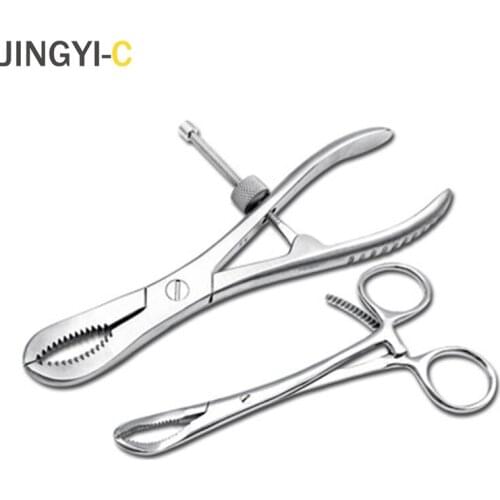 Small Bone Holding Forceps with Long Ratchet Centering Bone Reduction Forceps Orthopedic Surgical Instrument Veterinary Tools