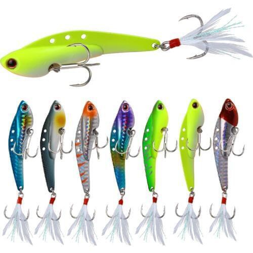 7.5CM Metal Lure Vibration Blade VIB Dragon Tooth Blood Trough Hook Vib Fishing Tackle Crankbait Sinking Vibrations Hard Bait