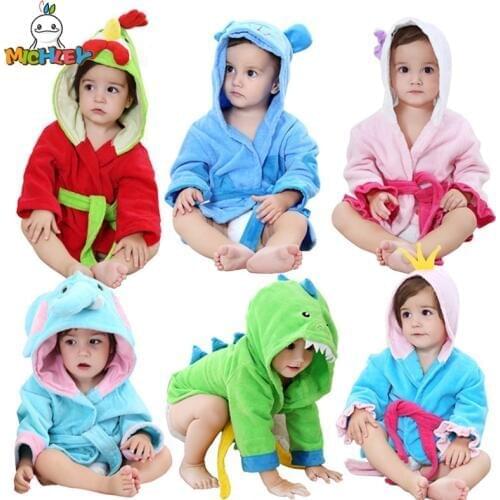 Fashion cartoon animal Hooded Baby Robes Baby Bathrobe Infant soft Cotton Towel kid Beach Swimwear Newborn baby Boy girl Robes