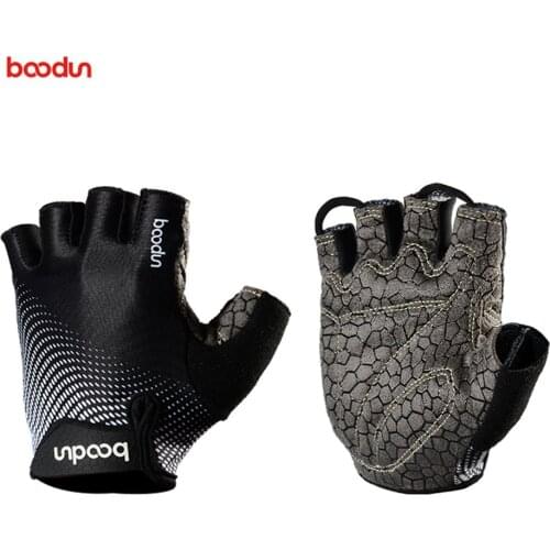 Boodun Silicone Cycling Anti-slip Anti-sweat Men Women Half Finger Gloves Breathable Anti-shock Sports Gloves Bike Bicycle Glove