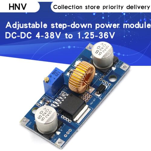 5A XL4015 DC-DC 4-38V to 1.25-36V 24V 12V 9V 5V Step Down Adjustable Power Supply Module LED Lithium Charger With Heat Sink