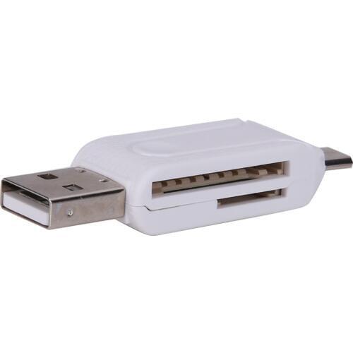 Portable Universal 2 in 1 USB OTG Card Reader Micro USB OTG TF/SD Card Reader Adapters Phone Extension Headers