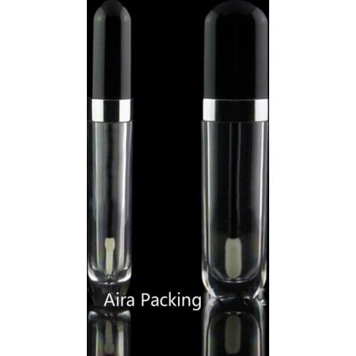 8ML 50pcs/lot Clear Empty Lip Gloss tube n Black Cap DIY Elegant Lipstick Refillable Bottle Graceful Plastic Lipgloss Container