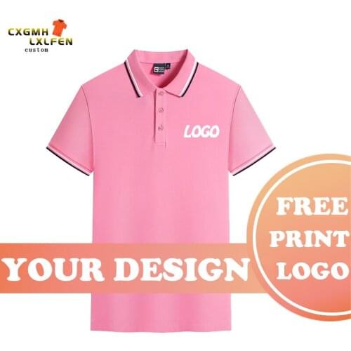 Golf POLO shirt top 10 colors custom logo short sleeve polot shirt for men combed cotton lapel printing DIY brand text