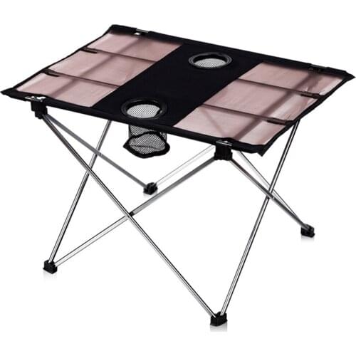 Outdoor Camping Table Portable Foldable Desk Aluminium Alloy Ultralight Roll Up Picnic Table with Carry Bag for Camping Hiking