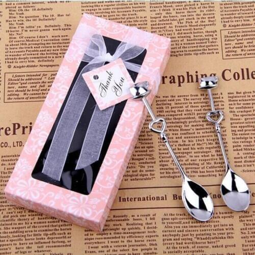 Wedding Party Decoration Heart Shaped Love Coffee Tea Measuring Spoon Stainless Steel Tableware Sets LX4586