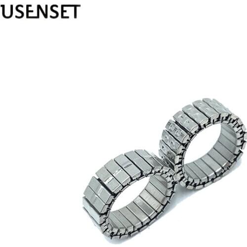 USENSET New Brand Mens Ring Stainless Steel Adjustable Wedding Rings Punk Jewelry Wholesale 2020