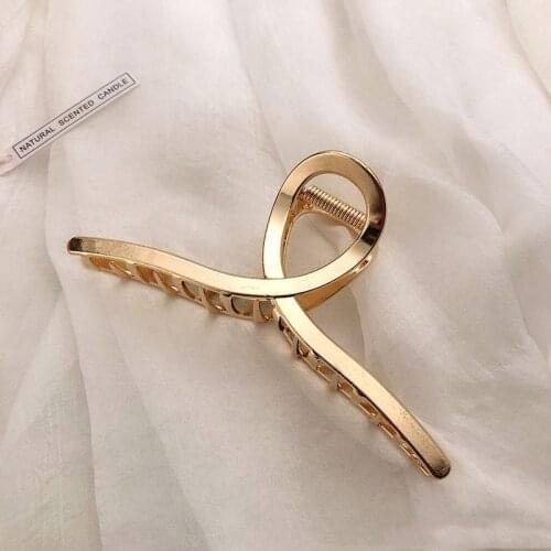 1 pc Women Girls Korean Style Mental Hair Claws Geometric Fashion Hair Accessories Big Size Simpe Hair Clips Headwear For Women