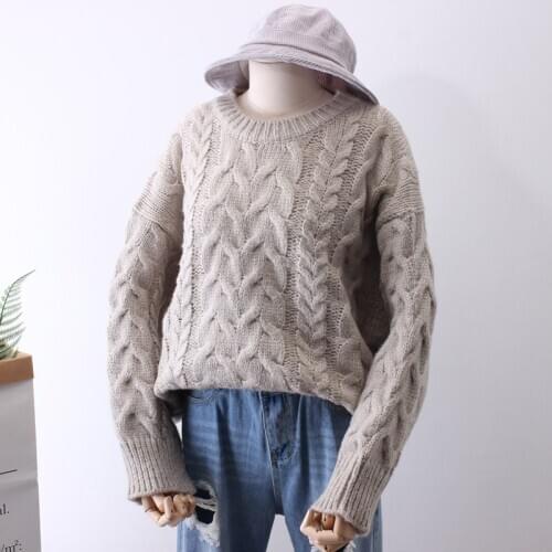 2018 And Winter Student Restore Ancient Ways Length Of Front Rear Mohair Easy Hemp Flowers Sleeve Head Sweater Woman Thickening