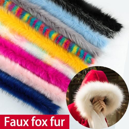 1M Faux fox fur Furry Fluffy Trim Trimming For Sweater Coat Hood Hat DIY Fluffy Garment Materials