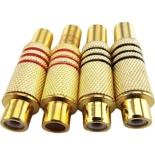10pcs/lot Gold Plated RCA Female Connector Plug Audio Video Jack Adapter Connectors Solder Type for RCA Cable
