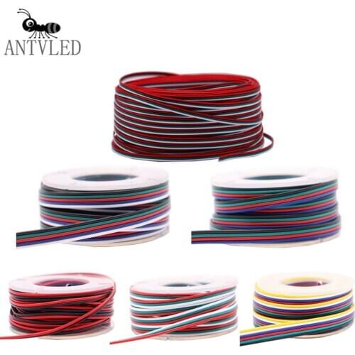 100m Led Strip Light Wire Cable 22AWG 2Pin/3Pin/4Pin/5Pin/6pin EIectric Extension CabIe Wire For WS2812B WS2811 5050 2835 5730