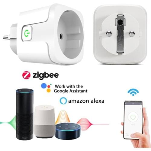 16A Tuya / Zigbee EU Smart Plug Smart Home Wireless Socket APP Remote Control Power Monitor Outlet Work With Alexa Google Home