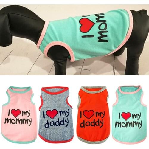 2021 Fashion Letters Printed Dog T-shirt Pure Cotton Dog Clothes for French Bulldog Soft Breathable Pet Costume S-XXL