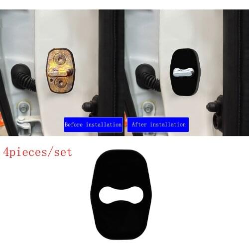 4 pcs Black Stainless Steel Car Door Lock Protective Buckle Cover case for Citroen Picasso C4L C5 C3-XR