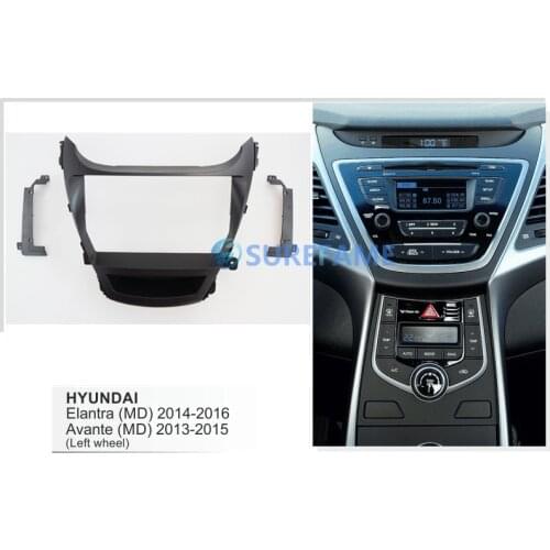 9 inch Car Fascia Radio Panel for HYUNDAI Elantra (MD) 2014-2016 (Left Wheel) Dash Kit Install Facia Console Bezel Plate Trim