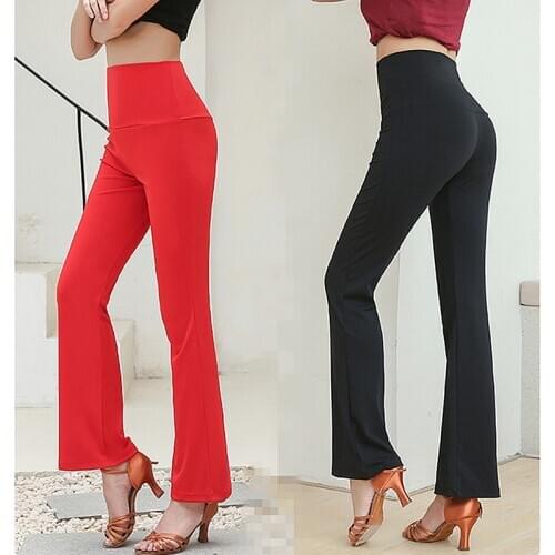 High Waist Pants Slim performance wear Latin dance long trousers for women/female,Fashion Ballroom Costume practice pants