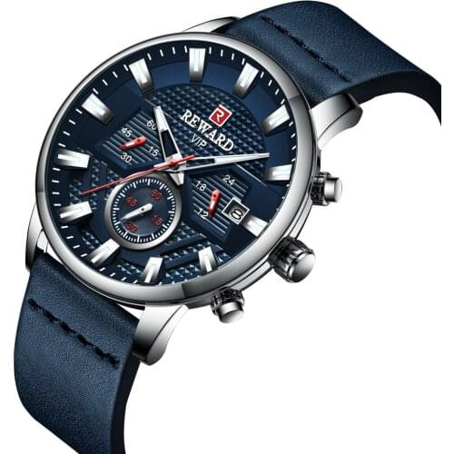 Reward 2021 New Watch Men Fashion Design Sport Quartz Clock Mens Watches Brand Business Luxury Leather Waterproof Watch Clock