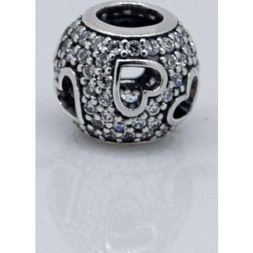 CKK 925 Sterling Silver Jewelry Tumbling Hearts Valentines day Charms Beads Fits Bracelets For Jewelry Making