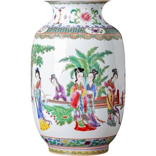 Jingdezhen Porcelain Famille Rose Vase Gourd Vase New Chinese Porcelain Vase Home Decoration Handicraft Ornaments