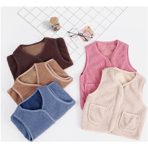 Childrens Double Vest Baby Vest girl And boy Plush Vest In Autumn And Winter Baby Girl Winter Clothes Toddler Girl Vest