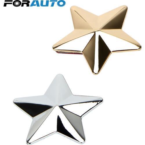 FORAUTO 3D Star Car Stickers and Decals Auto Sticker Metal Badge Golden/Silver Car Styling Exterior Accessories