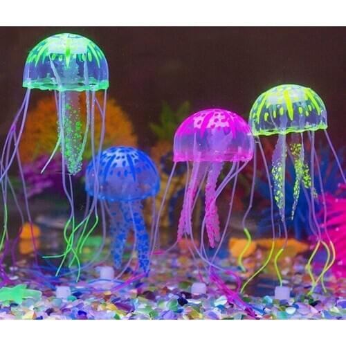 Artificial Swim Glowing Effect Jellyfish Aquarium Decoration Fish Tank Underwater Live Plant Luminous Ornament Aquatic Landscape