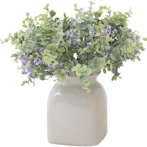 Artificial Flowers Eucalyptus Leaves Gypsophila Bunches Wdding Bouquets Home Decorative Artificial Plants KSH38