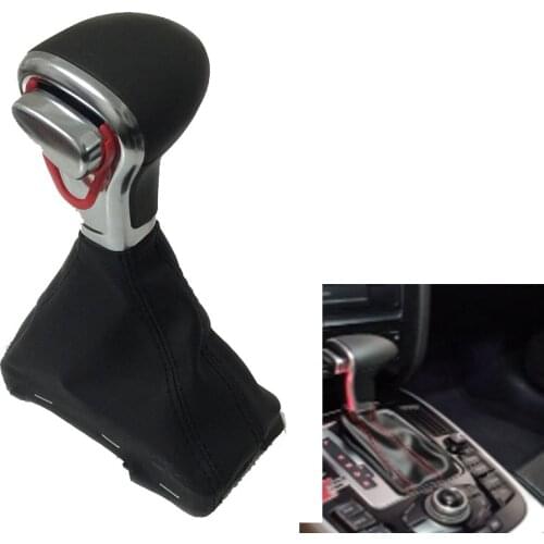 Automatic Left Hand Drive LHD Car Gear Shift Knob Gaitor Boot Cover Leather for Audi A5 A4L Q5 B8 B8PA B9 2009 - 2016
