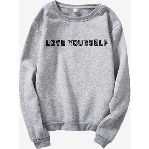 Love your own sweatshirt, self-love swe K-pop , flowers, jersey, hipster, instagram girlfriend love yourself sweatshirt