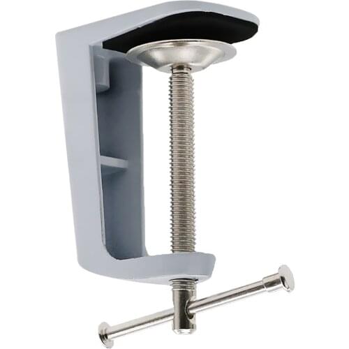 Metal Adjustable Arm Desk Clamp Table Lamp Clip Holder Stand White/Black