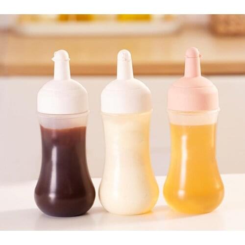 350ml Multifunctional Spice Jar Tight Sealing Plastic Clear Scale Flexible Sturdy Squeezing Bottle for Home