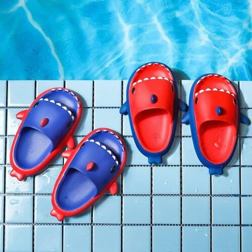 Fashion Toddler Infant Kids Baby Girls Boys Cute Cartoon Sharks Non-Slip Shower Bathroom EVA Comfortable Slippers Beach Shoes#g4