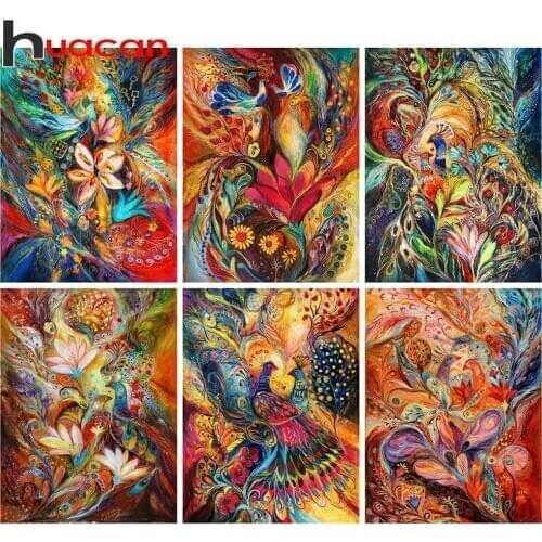 Huacan DIY Diamond Art Painting Kits Peacock 5d Diamond Mosaic Sale Abstract Pictures Of Rhinestones Handmade Gift