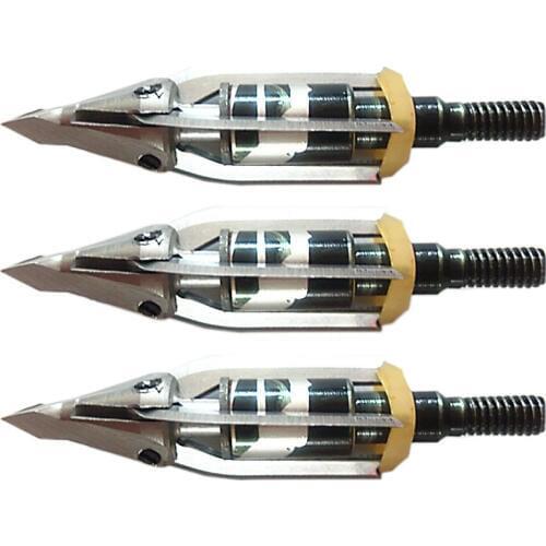 6pcs Rotational Meat Seeker Broadheads 100 grain 3 Expandable Blade broadhead For Compound Bow Crossbow Hunting Arrow Head Tips