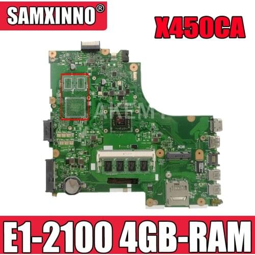 NEW!!! motherboard For ASUS X450CC X450CA A450C X450C X452C x450VC K450C Laptop motherboard W/ E1-2100-2cores + 4GB-RAM
