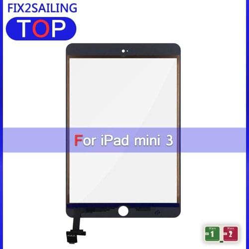 New for iPad Mini3 Touch Screen Digitizer No Home Button Front Display Touch Panel with IC cable For ipad mini 3 A1599 A1600