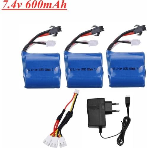 Original 7.4V 600mAh 18350 Li-ion Battery for Skytech H100 H102 RC Boat Parts 2s 7.4v Battery For for S1 S2 S3 S4 S5