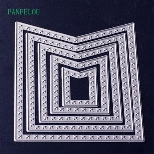 PANFELOU Metal craft Five layers polygon paper die cutting dies for Scrapbooking/DIY Easter wedding Halloween cards