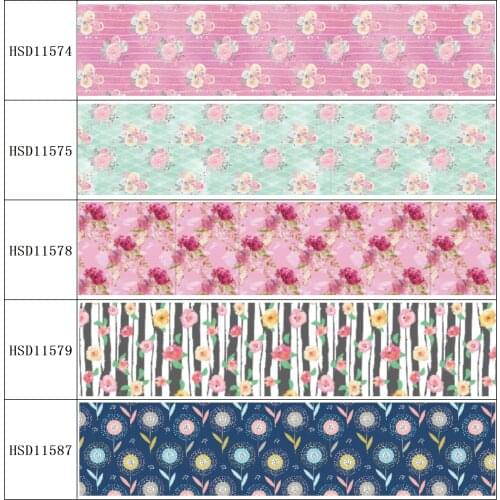 22MM 25MM 38MM 50MM 75mm Printed Pattern on Grosgrain Ribbon for diy ribbon