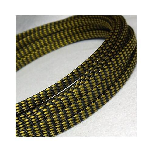 PET Cable Sleeves 4mm/8mm/12mm Yellow Black PP Cotton yarn elasticity Braid Wire snakeskin protect Nylon mesh signal cable sets