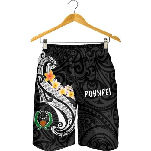 PLstar Cosmos Pohnpei Polynesian Culture Tribe Island Retro Tattoo 3DPrint Streetwear Summer Casual Funny Beach Short Pants A-2
