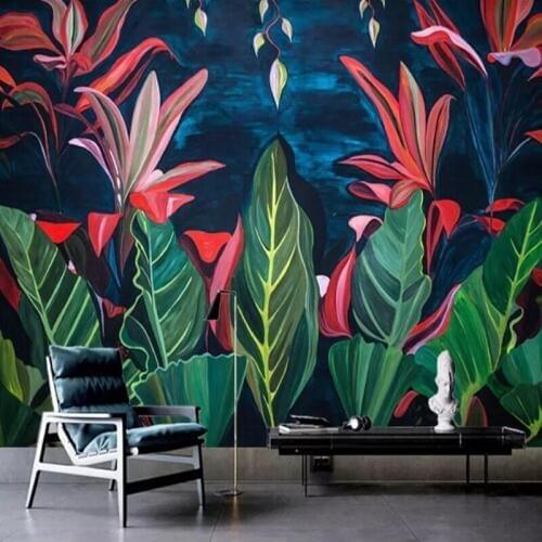 Custom 3d photo wallpaper wall murals 3d wallpaper European vintage hand-painted plant flower custom 3d wallpaper home decor