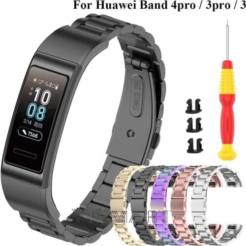 Bracelet for Huawei Band 3 Pro Wristband Strap for Huawei Band 4 Pro Watchband Stainless Steel Replacement Straps Bands