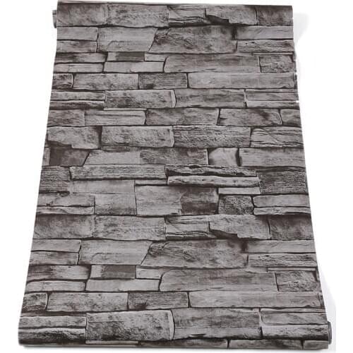 Grey Vintage Brick Peel And Stick Wallpaper Roll Living Room Self Adhesive Rustic Stone Bedroom Restaurant Loft 3d Contact Paper