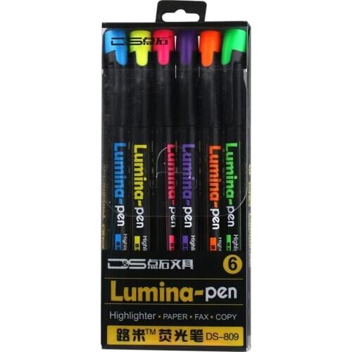 Hat Highlighter Korean version of simple marker 6 color set highlighter