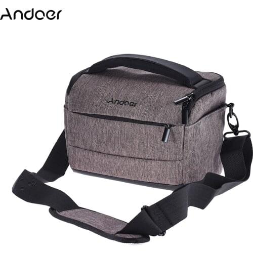 Andoer Cuboid-shaped DSLR Camera Shoulder Bag Portable Fashion Polyester Camera Case for Canon Nikon Sony FujiFilm Olympus