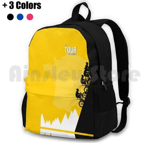 Le Outdoor Hiking Backpack Waterproof Camping Travel Le Race Wall Yellow Cycling Tdf Bike France Tdf2018 Letour Bicycle