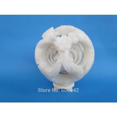 Lucky Nature White Jade Puzzle Ball Rare Sphere Handmade 5 Layers unit magic Ball